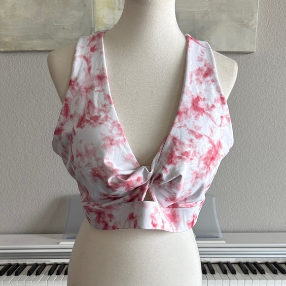 Fabletics SET Oasis PureLuxe Red Smokey Marble 2 piece Crop Top Leggings sz 3X - Picture 3 of 16